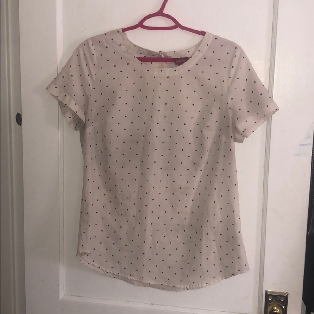 Off white and black blouse